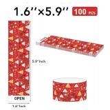 Christmas Napkin Rings,Mingting 100PCS Paper Napkin Bands Self Adhesive for Table Decor Setting Christmas Dinner Party Decoration Holiday Supplies, Red - Retail: $7