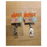 Nurse ID Badge Holder Retractable Reel - Seeing the Sights Saving Lives 2 Count - Retail: $12
