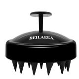 BEILAEEA Silicone Scalp Massager Brush - Soft Ergonomic Hair Scalp Massager,Durable and Non-Slip Shampoo Brush Suitable for Massaging The Scalp,Deep Conditioning and Relieving Oily Scalp (Black) 2pcs 