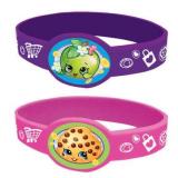 4pc Shopkins Stretchy Silicone Bracelets Gift Set D Lish Donut Apple Blossom - Retail: $22