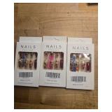 Press-On Nails Set with Fall Maple Leaf Design 3Packs - Retail: $12