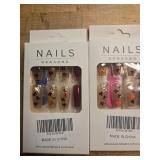Press-On Nails Set with Fall Maple Leaf Design 3Packs - Retail: $12