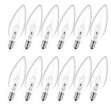x2 12- Pack E12 Candle Light Bulbs,40W Candelabra Light Bulbs, B10 Clear Candle Base Bulb with Warm White 2700K, 380 Lumen Dimmable, for Pendants or Outdoor, Ceiling Fan, Fireplace, Wal - Retail: $16