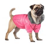 NAMSAN Medium Dog Coats Warm Puppy Clothes with Caps Winproof Dog Hoodie for Medium Dogs Male/Girl Dog Cold Weather Coat, Pink, XL - Retail: $19