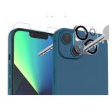 JCJCLY [3+3+1 Pack for iPhone 13 mini [5.4 Inch] Screen Protector Tempered Glass, 3 Screen Protectors, 3 Camera Lens Protectors, 1 Easy Mounting Frame, 9H Hardness, High Clarity, Case Friendly