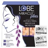 Lobe Miracle Plus Kit - Clear Earring Support Patches & Included Antiseptic Wipes - Earring Backs for Droopy Ears - Ear Care Products for Heavy Earring Support (60 Patches & 30 Swabs) - Retail: $15