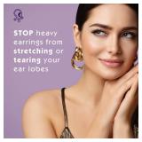 Lobe Miracle Plus Kit - Clear Earring Support Patches & Included Antiseptic Wipes - Earring Backs for Droopy Ears - Ear Care Products for Heavy Earring Support (60 Patches & 30 Swabs) - Retail: $15