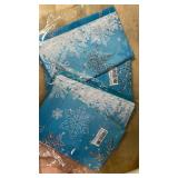 CC HOME 1 Pack Christmas Blue Snowflakes Plastic Tablecloth 54 x 87 Inch Long Rectangular Winter Wonderland Table Cover for Buffet, Birthday Party Dinner, Picnic or Tablecloth for Kitchen Event Use 4 