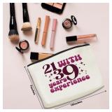 60th Birthday Gifts for Women Cosmetic Bag Gifts for 60 Year Old Woman Grandmother Aunt Coworkers Makeup Bag Cheer to 60 Years Wedding Anniversary Mothers Day Makeup Pouch 60th Birthday Party Favors -