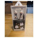 Cute Rabbit Earbuds for Kids, Kid Size Wired Earbud & in-Ear Headphones with Microphone and Lovely Earphones Storage Case Gifts for School Girls and Boys (Black) 2 Pack! - Retail: $14