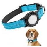 Airtag Pet Collar with Paw Print Buckle - Blue Nylon - Retail: $8