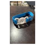 Airtag Pet Collar with Paw Print Buckle - Blue Nylon - Retail: $8