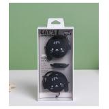 QearFun Cat Earbuds for Kids with Ear Hooks, Kawakii Wired Over Ear Headphones Earphones Gifts for School Girls and Boys with Microphone & Ear Loops Black 2 Pack! - Retail: $14