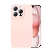 XIEWE Compatible with iPhone 15 Pro 6.1 inches Case Matte TPU Materials Dust-Proof Light Thin Lens Protection Soft Slim Phone Case for Men Boys and Women Girls - Pink