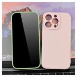 XIEWE Compatible with iPhone 15 Pro 6.1 inches Case Matte TPU Materials Dust-Proof Light Thin Lens Protection Soft Slim Phone Case for Men Boys and Women Girls - Pink