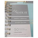 x3 2024 Weekly Monthly Planner  7x9  Life - Note itÂ® for Blue Sky  Marina - Retail: $12