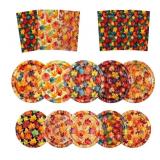 FALL PARTY BUNDLE - 62pcs Party Decorations with Fall Plates and Napkins for Thanksgiving Festival WITH 13.2FT Fall Leaves Garland with Banner - Retail: $29