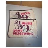 21 with 59 Years Experience Birthday Canvas Makeup Bag - 2 Pack - Retail: $24