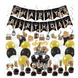44Pcs Beer Party Decorations, Happy Birthday Decorations for Men, Cheers and Beers Party Supplies Include Banner Hanging Swirl Cake&Cupcake Toppers Balloons for Men 30th 40th 50th Birthday Decoration 