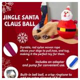 lilfrd Christmas Dog Toys - Santa Claus Toys for Dog, Dog, Jingle and Rope Santa Xmas Toy for Small Medium Large Puppy, Tug of War & Fetch Play - Retail: $14