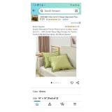 Snycler Decorative Throw Pillow Covers Set of 2 - Green Cotton Wavy Edge 18x18 - Retail: $12