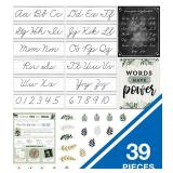 Carson Dellosa 39-Piece Farmhouse Cursive Alphabet and Number Line Bulletin Board Set, Cursive Alphabet Wall Strip and Number Line, Cursive Classroom Poster, and Modern Farmhouse Classroom Cutouts - R