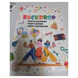 Mocsicka Sleepover Party Backdrop Sleepover Pajamas Pillow Fight Pink Girl Party Decorations Slumber Party Banner Photography Background Cake Table Studio Props (7x5ft) - Retail: $19