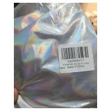 Women Alien Costume Metallic Crop Top Shirt + Holographic Mini Skirt + Martian Headband Rave Outfits Halloween Cosplay XL - Retail: $14