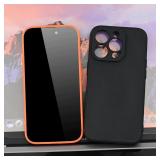 XIEWE Compatible with iPhone 13 Pro Max 6.7 inches Case Matte TPU Materials Dust-Proof Light Thin Lens Protection Soft Slim Phone Case for Men Boys and Women Girls - Black - Retail: $18