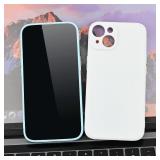 XIEWE Compatible with iPhone 15 6.1 inches Case Matte TPU Materials Dust-Proof Light Thin Lens Protection Soft Slim Phone Case for Men Boys and Women Girls - Light Blue - Retail: $18