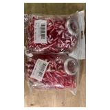 WILLBOND 48 Pcs (96) Christmas Candy Canes Ornament Gift Swirl Canes Garland Plastic Tree Decoration Fake Candy Hanging Ornament with Crystal Wire for Xmas Party Christmas Home Decor (Red and White) (