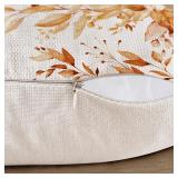 BBiggood Orange Eucalyptus Throw Pillow Covers 18x18 Set of 2, Fall Watercolor Plant Leaves with Floral Throw Pillow Cases Cushion Covers Home Decor for Sofa Couch Bedroom Living Room. - Retail: $51,8