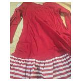 Arshiner Girls Red Dress with Striped Ruffle Hem Size 110 - Retail: $12