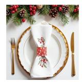 Christmas Napkin Rings Red Holiday Design 100-Pack X004ELH6MH 2 Packs - 200 Ct! - Retail: $24
