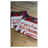 2 pack LyoGao Dog Christmas Stocking, Puppy Burlap Christmas Stocking Gifts, Pet Dog Christmas Socks Decoration Dog Christmas Stocking for Home Fireplace Decor (with Blank Tag)