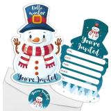 REWIDPARTY Winter Party Invitations with Envelopes & Stickersï¼Set of 15ï¼WITH 9 Pcs Giant Christmas Theme Stencils for Painting Spraying Crafts - Retail: $12