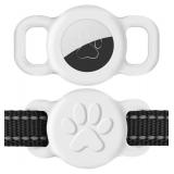 Airtag Pet Collar with Silicone Paw Print Protector - Black Small - Retail: $12