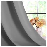 NICETOWN Silver Grey Small Window Blackout Curtain Panels for Bedroom, Thermal Insulated Grommet Top Blackout Draperies and Drapes (2 Panels, W42 x L45 -Inch)