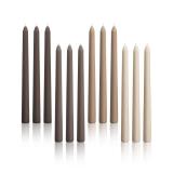 Viyffo Taper Candles 10 Inch Brown Set of 12 Unscented, Dripless, Smokeless Long Tall Tapered Candlesticks Wedding Home Decor Dinner Natural Color Series