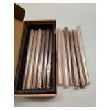 Viyffo Taper Candles 10 Inch Brown Set of 12 Unscented, Dripless, Smokeless Long Tall Tapered Candlesticks Wedding Home Decor Dinner Natural Color Series