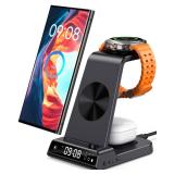 Wireless Charger for Samsung, 3 in 1 Wireless Charging Station for Samsung Galaxy S25 Ultra/S24 Ultra/S23/S22/Note 20/Z Flip 7/Fold 7, Charger for Samsung Galaxy Watch Ultra/8/7/6, Galaxy Buds 3/3 Pro