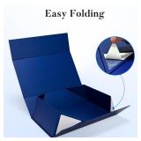 LIFELUM Navy Blue Birthday Gift Box for Men 13.85 x 8.35 x 4.45 inch, Groomsmen Proposal Gift Box for Presents with Lids Ribbon, Card, Shredded Paper Filler