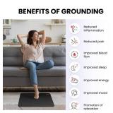 Hooga Grounding Mat for Sleep, Energy & Pain Relief 24 x 16' Conductive Carbon Pad with 15ft Grounding Cord Indoor Earth Connection for Inflammation & Recovery