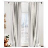100% Blackout Shield Linen Blackout Curtains for Bedroom 95 Inches Long, Back Tab/Rod Pocket Living Room Drapes, Thermal Insulated Blackout Curtains 2 Panels Set, 50 W x 95' L, Beige'
