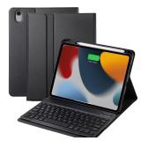 Keyboard Case for iPad A16 2025 11th Generation/ iPad 10th Gen 10.9'' 2022 Case with Keyboard, Smart Folio Cover with Pencil Holder, Slim Rechargeable Magnetic Bluetooth keyboard Detachable (Black)