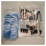 Colilove 9 Pcs 3ml Gingival Barrier Protection Gel Gum Dam Protector Gel Tip Teeth Whitening Kit with 9Pcs Cheek Lip Retractor Mouth Opener