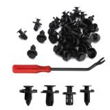 Push Type Retainer Fender Liner Clips with 1 Tool Fit for Nissan Infiniti Front Bumper Replace 01553-05323, 01553-09321, 01553-09241 11296-AG000