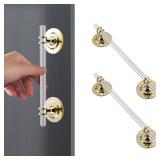 Elistonie 2 Pcs Clear Acrylic Adhesive Cabinet and Furniture Pulls Hole Center 7 inch, Self Stick Knobs for Cabinet Drawer Cupboard Pulls for Sliding Door Appliance Pulls