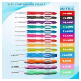 Lewhoo Ergonomic Crochet Hooks Set with Case, 10 Size Crochet Hooks for Arthritic Hands 2.0mm -9.0mm (B-N)