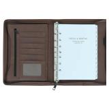 Fan&Ran Zipper Planner Organizer, Undated Starter Set Simulated Leather Cover, Desk size, Vintage Brown